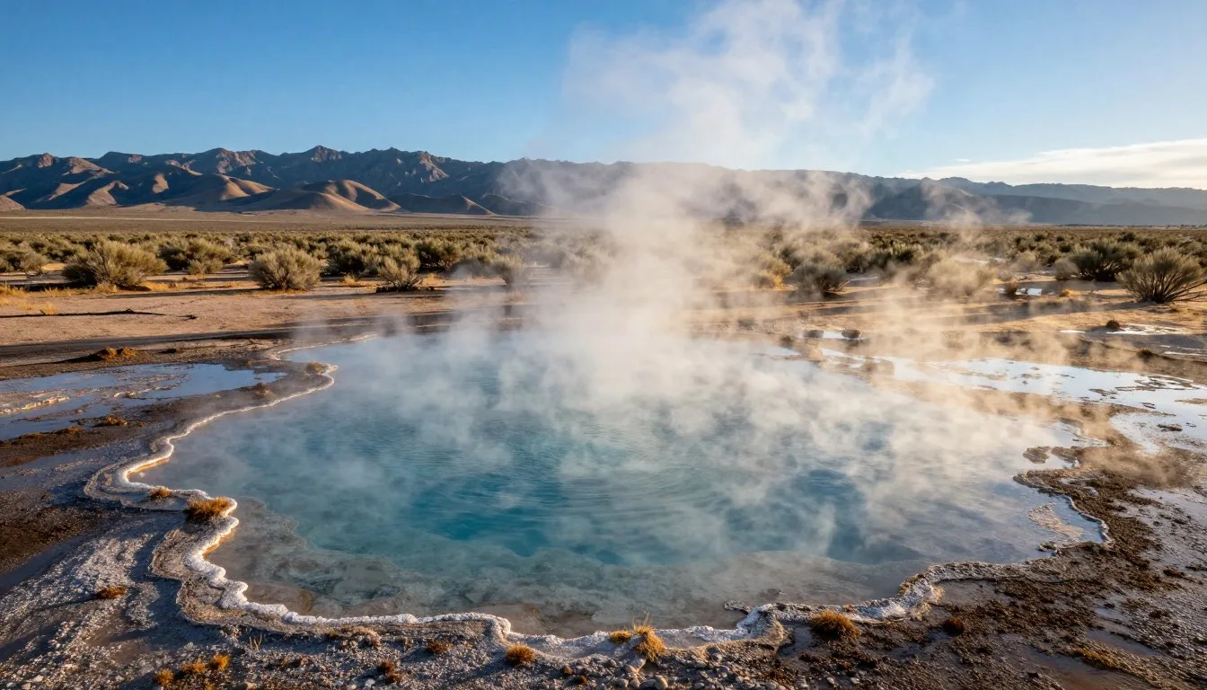 Steamboat Hot Springs Nevada natural mineral pools surrounded by desert landscape