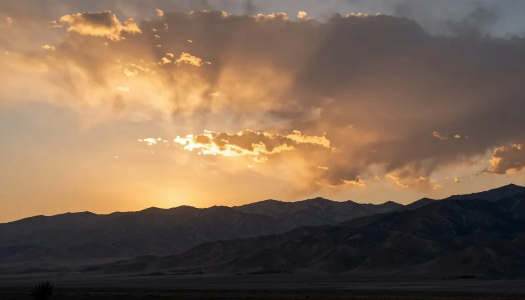 Sunset over Schell Creek Range in Nevada