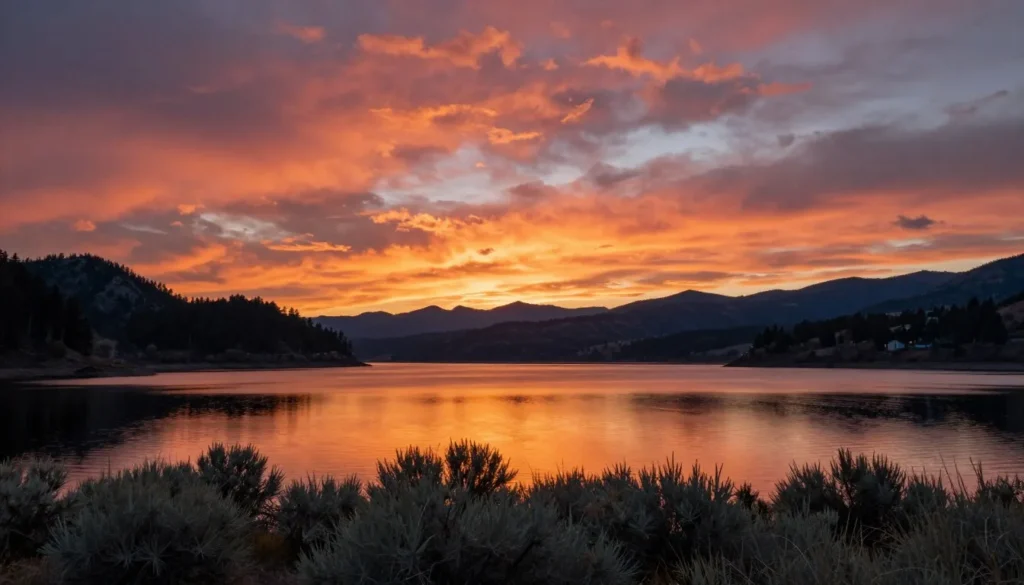 Sunset over South Fork Reservoir Sunset over South Fork Reservoir