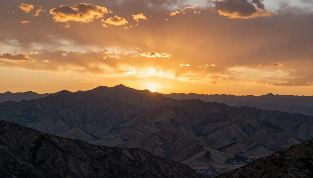 Sunset view over Snake Range peaks