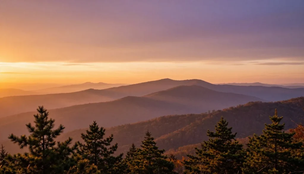 Sunset vista from Frozen Head State Park Tennessee