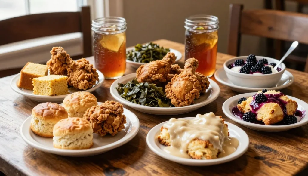 Tennessee Southern cuisine spread with local dishes Tennessee Southern cuisine spread with local dishes