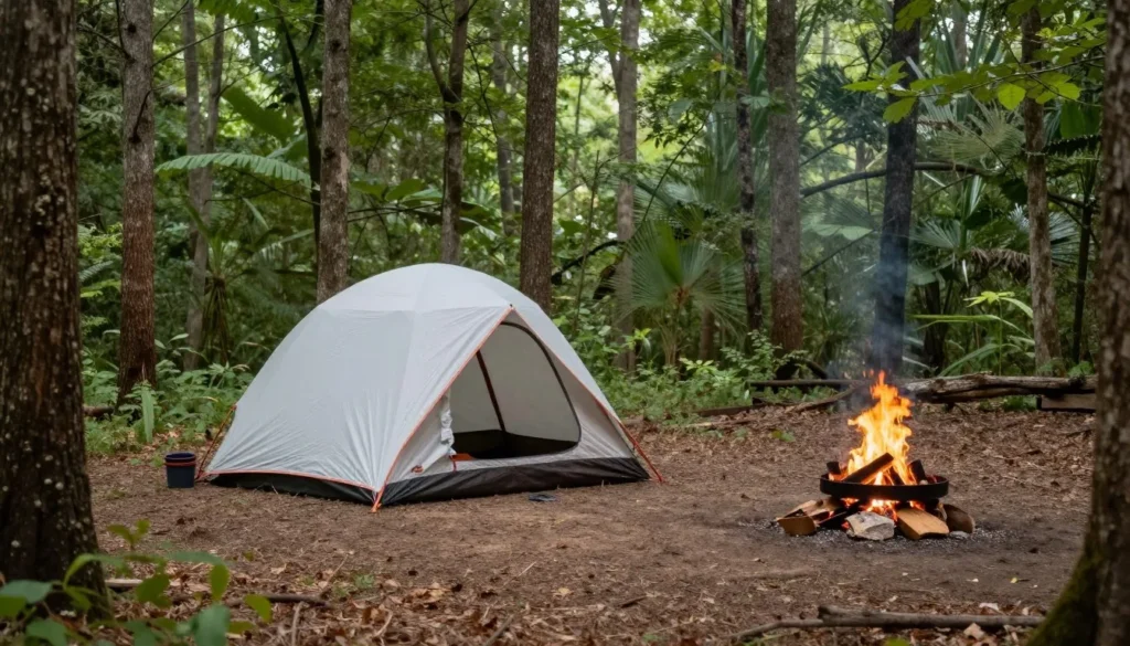 Tent camping site at Chickasaw State Park Tennessee campground Tent camping site at Chickasaw State Park Tennessee campground