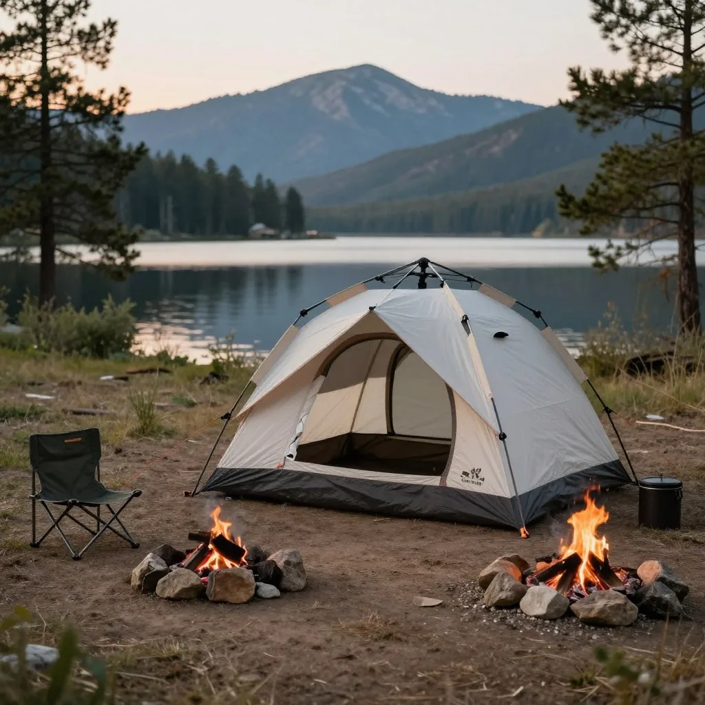 Tent camping site at Trinidad Lake State Park Tent camping site at Trinidad Lake State Park