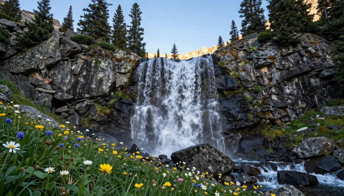 Timberline-Falls-cascading-over-rocky-cliffs-in-Rocky-Mountain-National-Park-Colorado Timberline Falls cascading over rocky cliffs in Rocky Mountain National Park Colorado