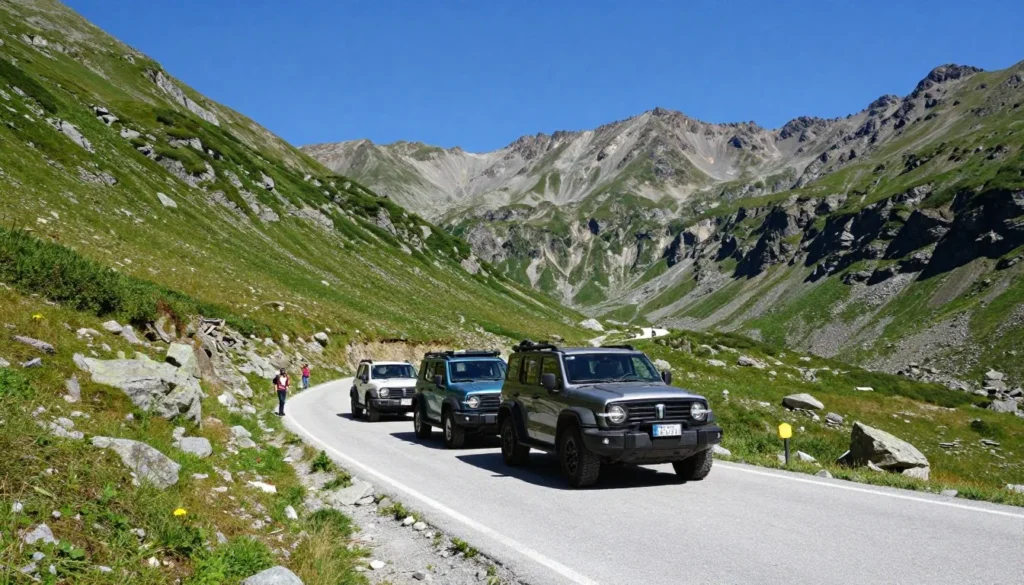 Tincup Pass Road Colorado trail conditions in summer with clear blue skies Tincup Pass Road Colorado trail conditions in summer with clear blue skies