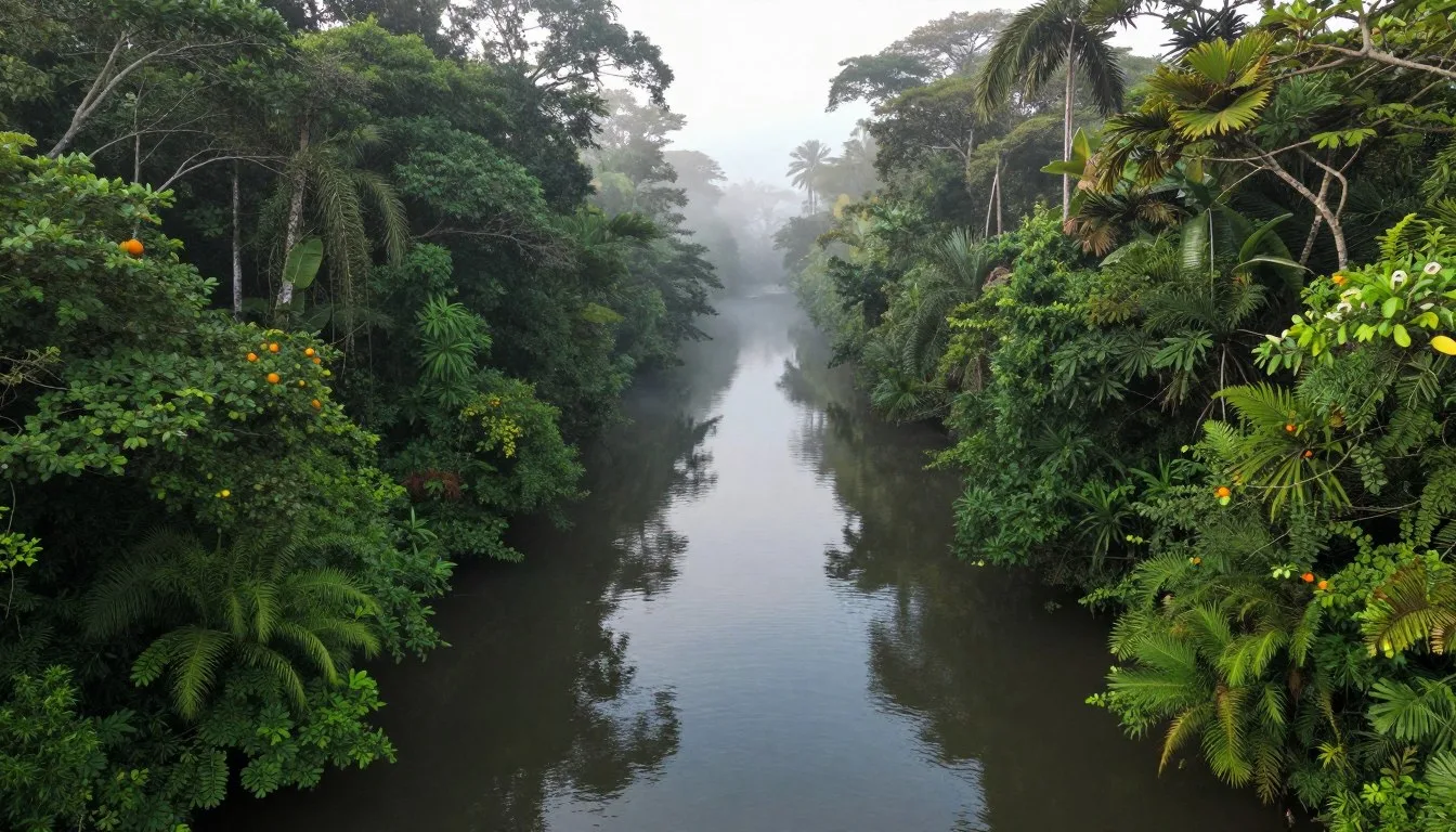 Tortuguero National Park Costa Rica canals winding through dense rainforest