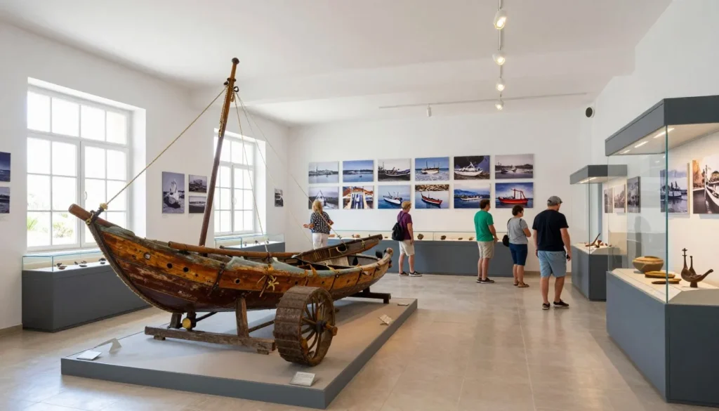 Traditional Italian museum interior displaying maritime heritage and historical artifacts