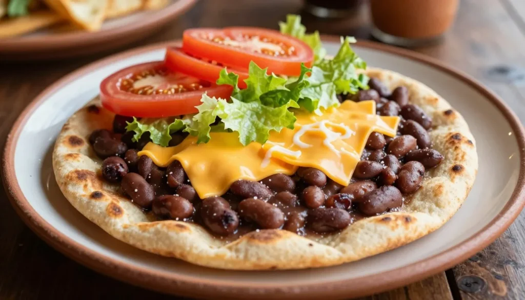 Traditional Navajo fry bread with toppings and southwestern food