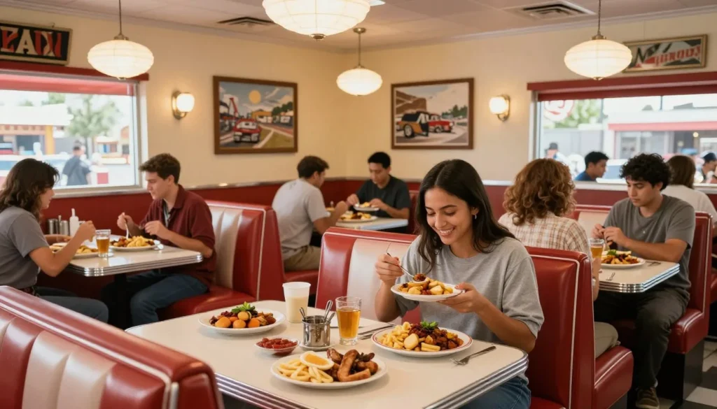 Traditional Nevada diner interior with classic American comfort food