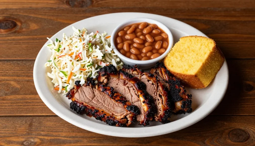 Traditional Tennessee barbecue platter with sides served at local restaurant near Gar Island Traditional Tennessee barbecue platter with sides served at local restaurant near Gar Island