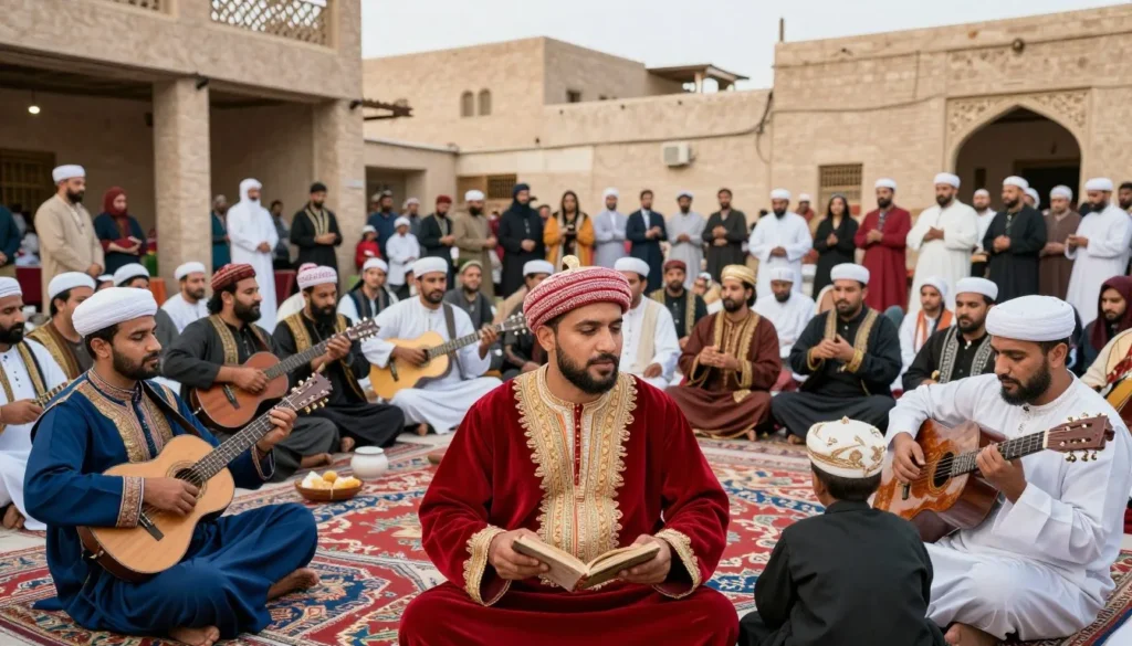 Traditional Yemeni cultural celebration with people in traditional dress Traditional Yemeni cultural celebration with people in traditional dress