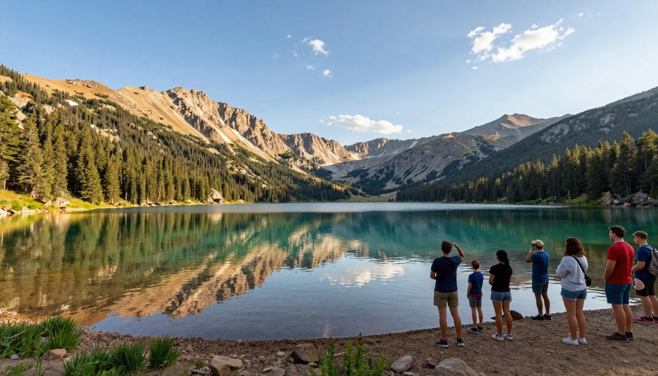 Trinidad Lake Colorado reservoir with mountain backdrop