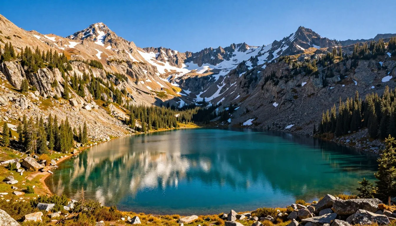 Twin Lakes Colorado nestled in mountain valley with crystal clear water reflecting peaks