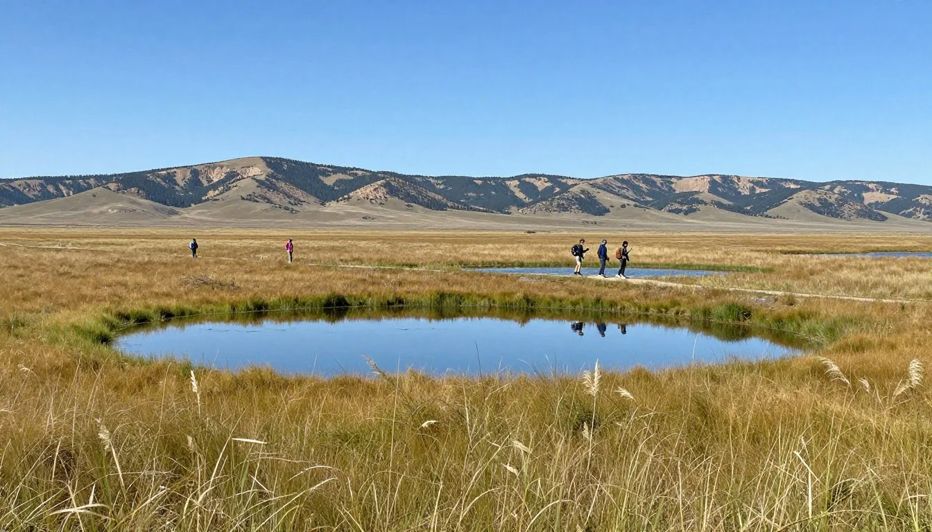 Two Ponds National Wildlife Refuge Colorado wetlands with native grasses and mountain backdrop