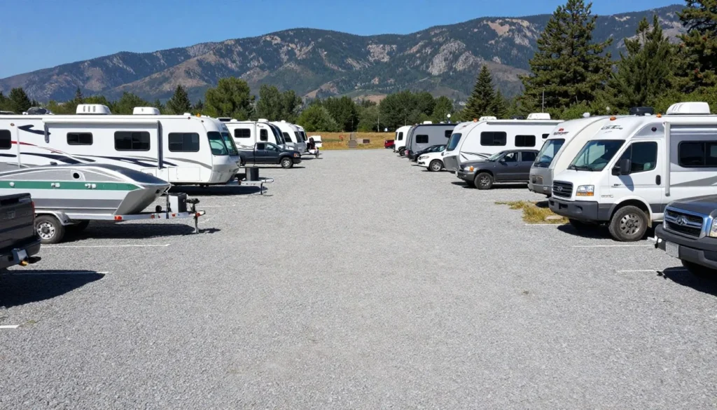 Vehicles parked at South Fork camping area Vehicles parked at South Fork camping area