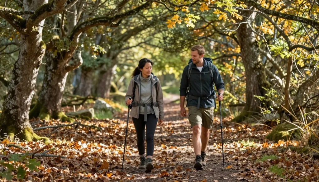 Visitors enjoying free hiking trail through Glenveagh woodlands