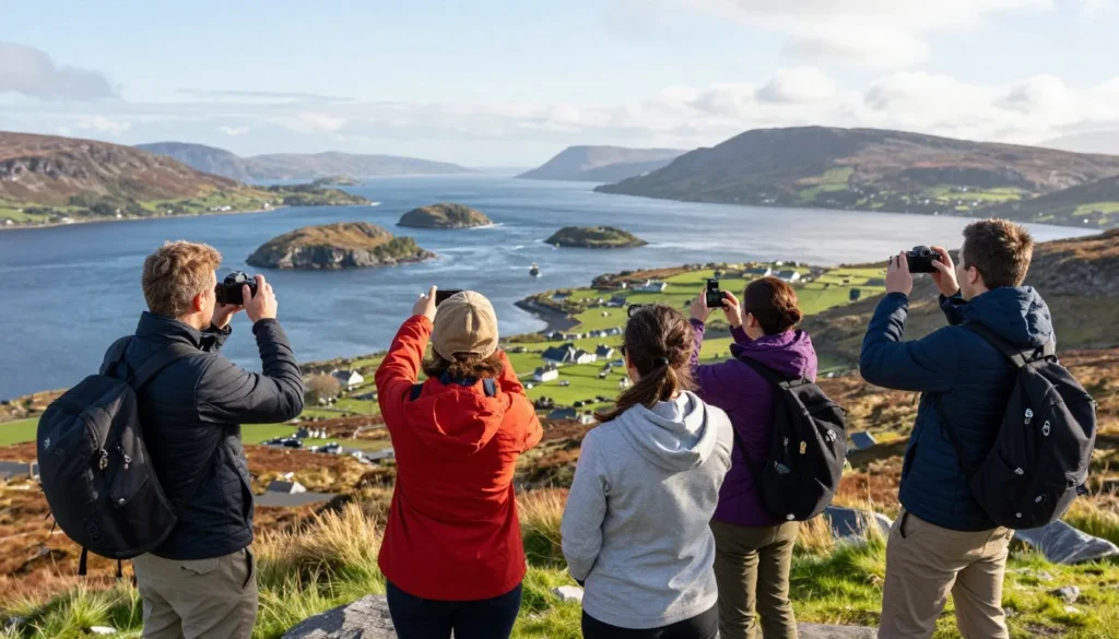 Visitors enjoying scenic views from Mulranny viewpoint