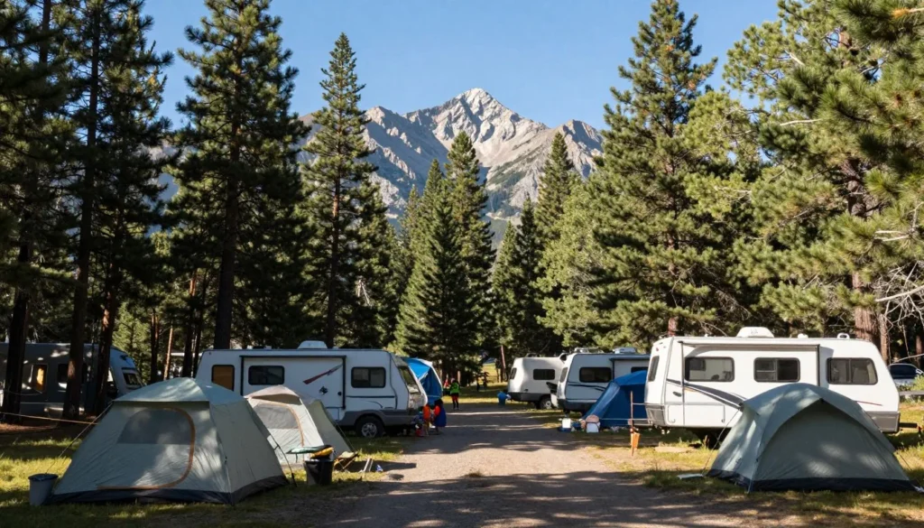 Warner Campground nestled among pine and aspen trees