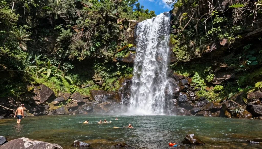 Waterfall cascade in Serra do Cipó National Park