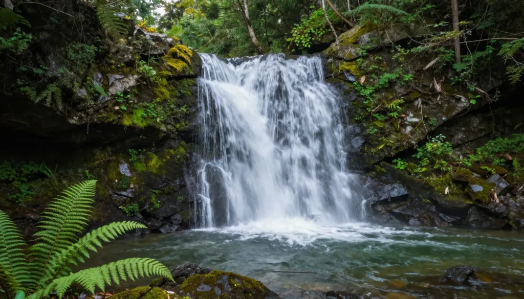 Waterfall cascading in Great Smoky Mountains forest Waterfall cascading in Great Smoky Mountains forest
