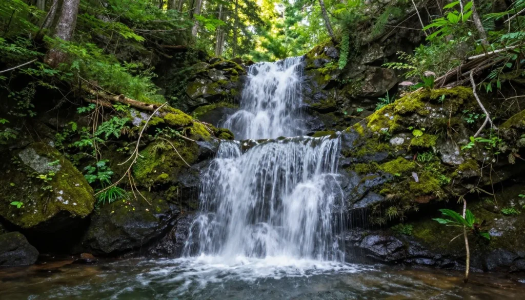 Waterfall cascading in Pisgah National Forest near Hot Springs Waterfall cascading in Pisgah National Forest near Hot Springs