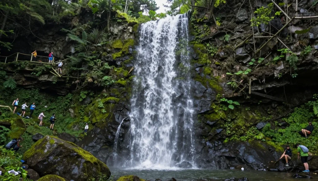 Waterfall cascading over rocks in Blue Ridge forest Waterfall cascading over rocks in Blue Ridge forest