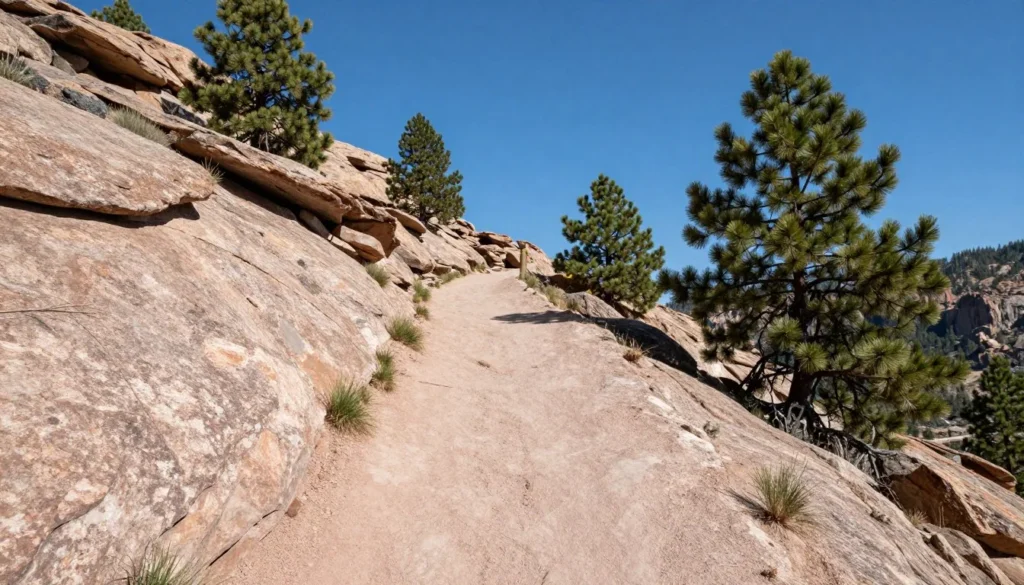 Well-maintained hiking trail with safety features