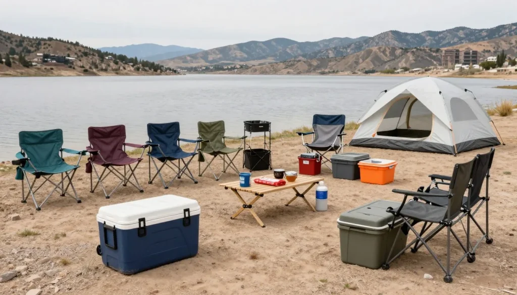 Well-organized camping setup showing practical outdoor living
