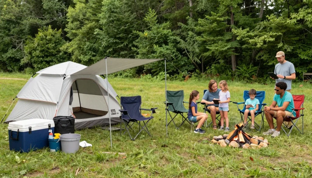 Well-prepared camping setup at Harrison Bay State Park Tennessee Well-prepared camping setup at Harrison Bay State Park Tennessee