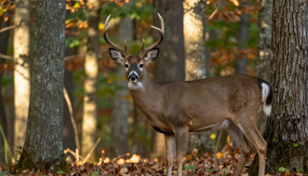 White-tailed deer in natural Tennessee forest habitat White-tailed deer in natural Tennessee forest habitat