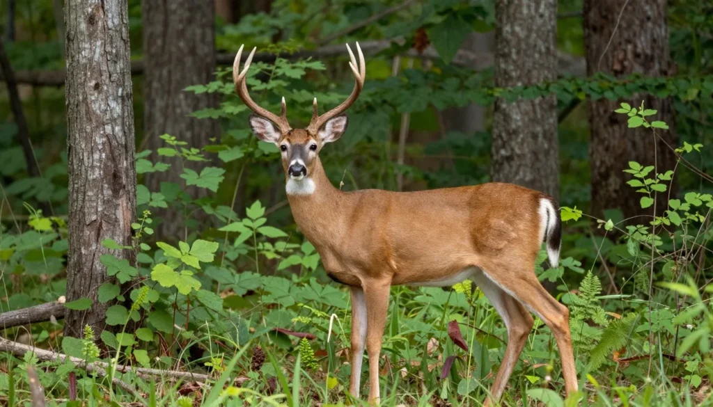 White-tailed deer in natural habitat at Chickasaw State Park Tennessee White-tailed deer in natural habitat at Chickasaw State Park Tennessee