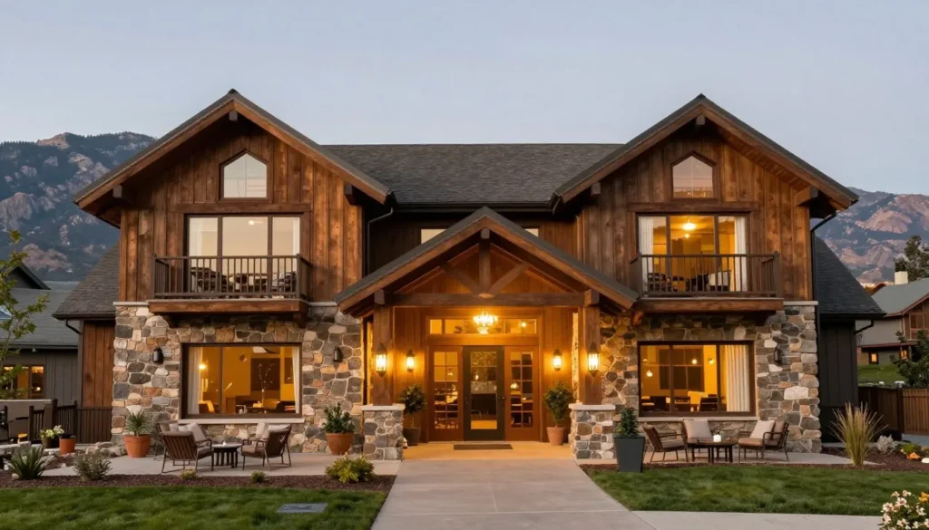 comfortable lodge accommodation near Oquirrh Mountains with mountain views