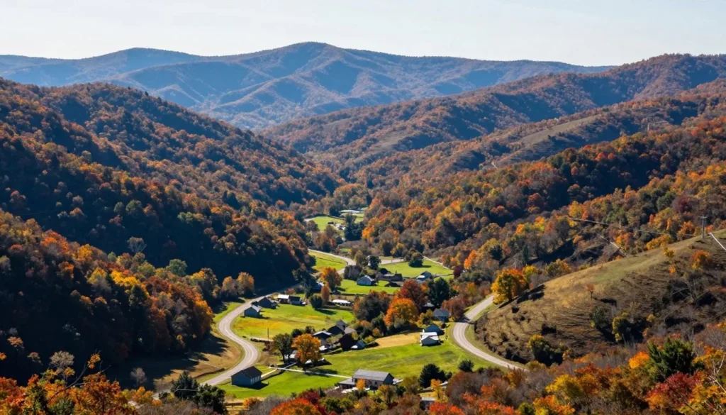 scenic mountain valley approach to Clinch Mountain region scenic mountain valley approach to Clinch Mountain region